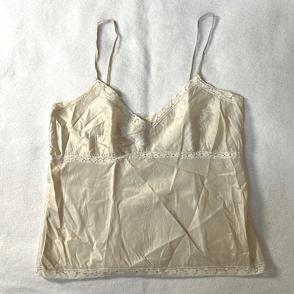 NWOT dosa off white 100% silk camisole top size 3